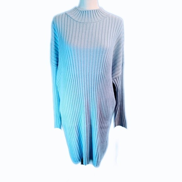BP. Light blue mock turtleneck ribbed sweater dress NWT size XL - Picture 1 of 9